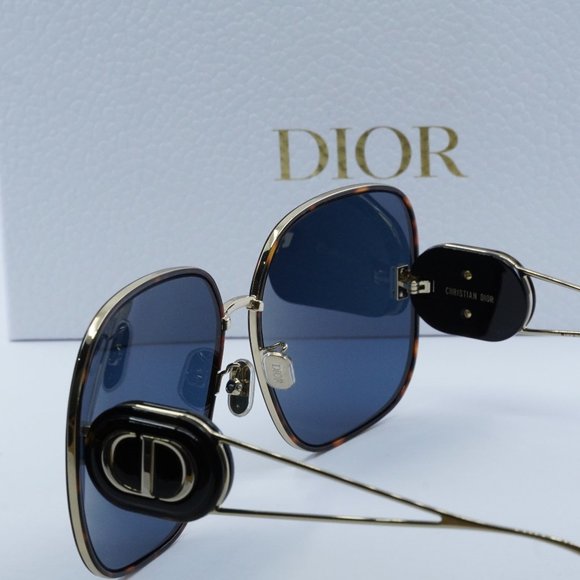 FINAL PRICE NEW DIOR DIORBOBBY S1U B5B0 GOLD HAVANA /BLUE SUNGLASSES - Picture 5 of 9
